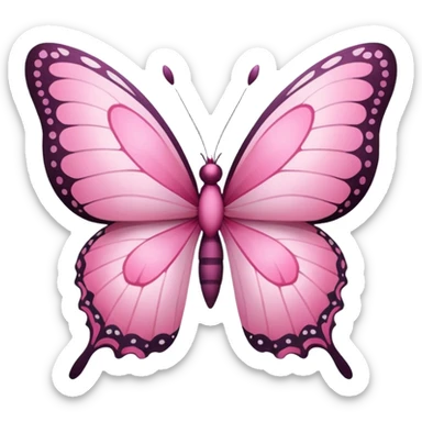 pink butterfly with wings open sticker