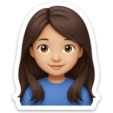 Create 4 cute emoji-style illustrations of a Filipina girl, chibi cartoon style, round face, warm brown skin, long dark hair.
Emoji 1: smiling sweetly with soft eyes.
Emoji 2: blushing shyly, hands near face, kilig expression.
Emoji 3: playful wink with a small heart.
Emoji 4: blowing a kiss. sticker