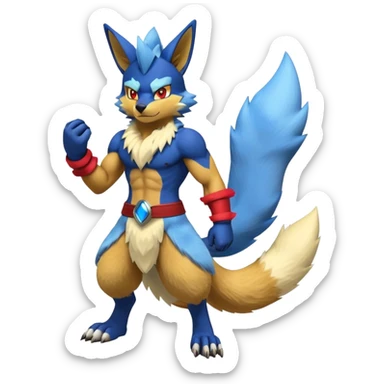Lucario-Lombax-Renamon-Zeraora-hybrid (Full body) sticker