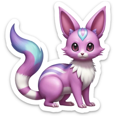 Shiny Furret-Espeon-Skitty-Delcatty-Furret-Noibat-Noivern-Hybrid (Full body) sticker