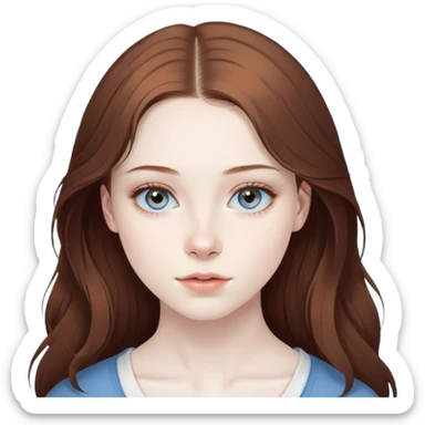 One girl with pale skin brown eyes brown hair
A second girl with pale skin brown eyes brown hair
A third girl with pale skin brown eyes brown hair
A fourth girl with pale skin blue eyes brown hair
A fifth girl with pale skin blue eyes brown hair sticker