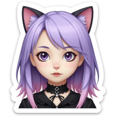 Gorgeous Edgy Kawaii Lolita Gradient Beautiful Anime Emo CatLady sticker