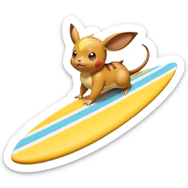 Pokémon surfboard raichu  sticker