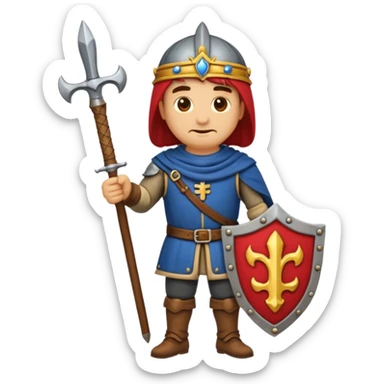 Hazme un conjunto de emojis de un caballero medieval con actitud muy masculina en diversos estados de animos sticker