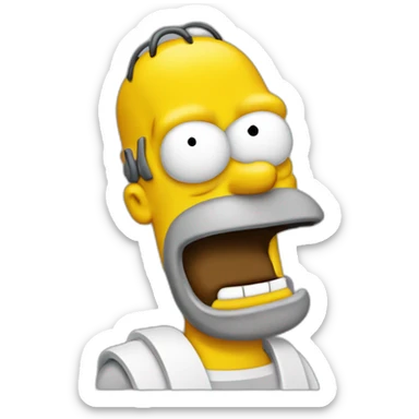 Homer qui joue au jeux sticker