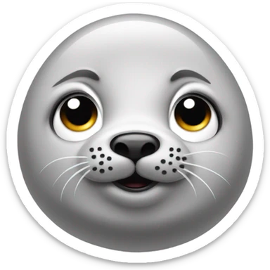 cute seal doing pleading eyes sticker
