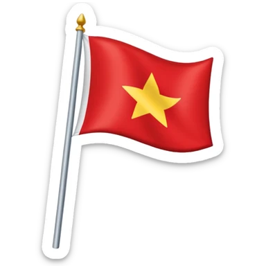 Bandeira toda branca com triângulo vermelho sticker