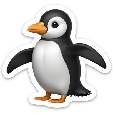 a penguin flying sticker