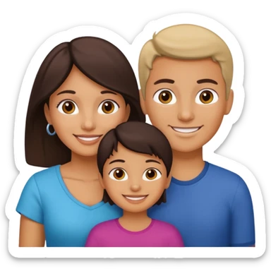 Latin mom with 3 kids. 2 girls and a boy sticker