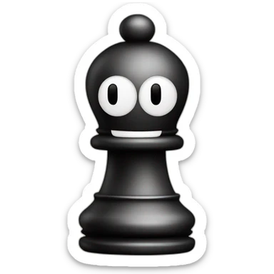 Chess pawn with smiley face sticker