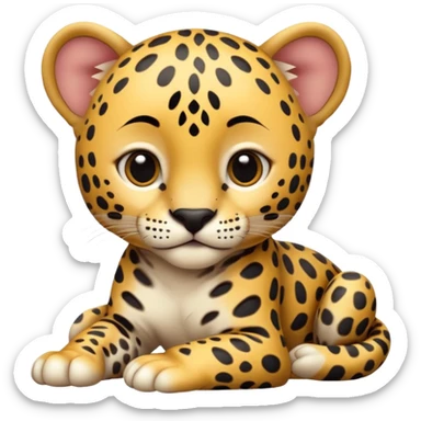 A high-resolution photo-realistic digital illustration of a baby jaguar, chest upward A high-resolution, photo-realistic digital illustration of a majestic baby jaguar sticker