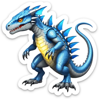  Cool Edgy Shiny Greymon-Reptile full body sticker