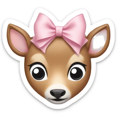 light pink bow on deer sticker