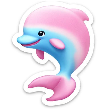 Pink dolphin cotton candy  sticker
