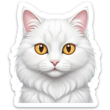 White cat with PC sticker