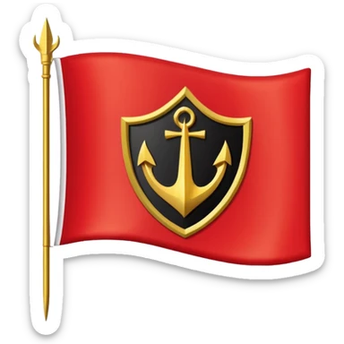 Create a flag with red on the sides like the Trinidad flag with black in middle. Add a gold 🔱 in the middle where the black is sticker