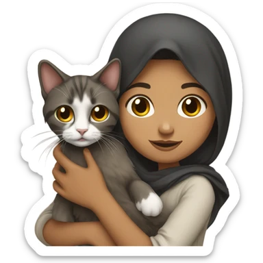 An Afghan girl with a ragdoll cat sticker