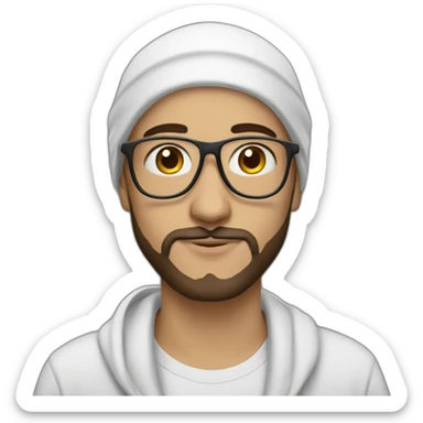 White-muslim-hipster-lad sticker