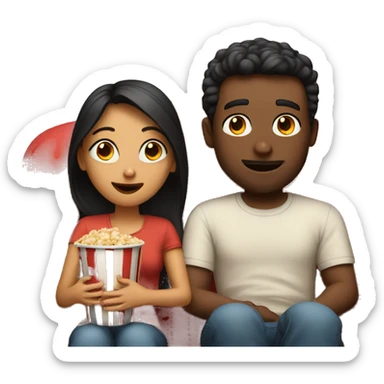 A couple watching a movie  sticker