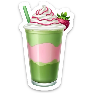 iced strawberry matcha latte  sticker