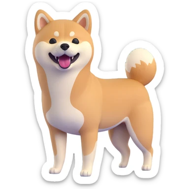 shiba inu standing, laughing sticker