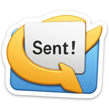 animated gif the word "Sent!" sticker