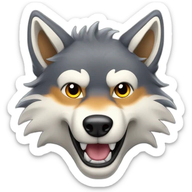 blazing wolf with thumbs up sticker