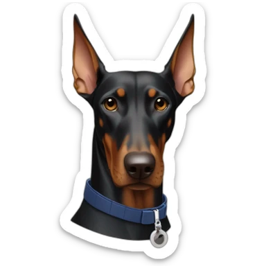 Doberman with Lacoste binnie sticker