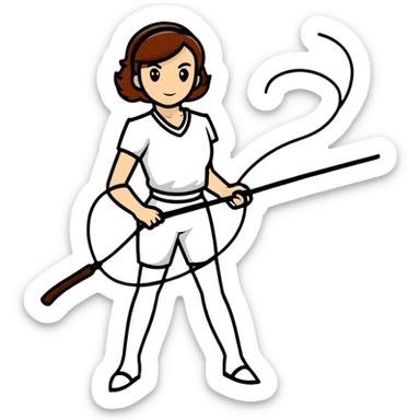 woman holding a whip sticker