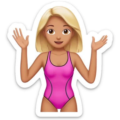 butterfly pink swimsuit Clapping sticker
