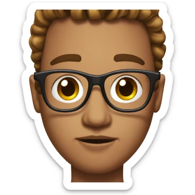 Fac With raíces eyebrow wih glasses sticker