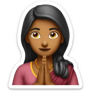 Female Hindu praying sticker