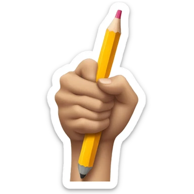 hand holding a big pencil in fist sticker