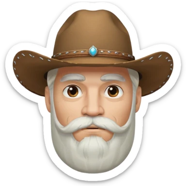 muscular tattooed on face and mustached cowboy long white hair and beard  sticker