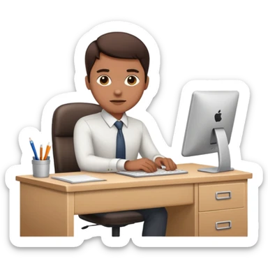 coworker working at a desk sticker