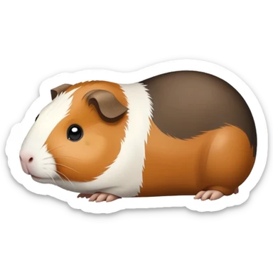 Black white brown and creme guinea pig sticker