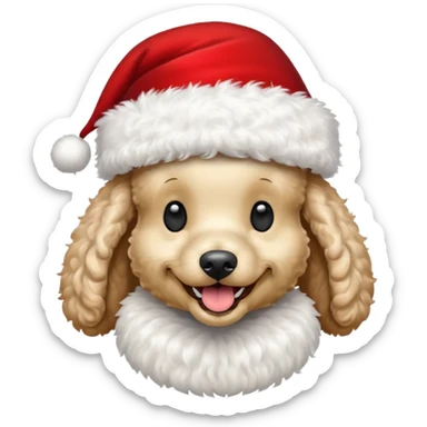 poodle santa sticker