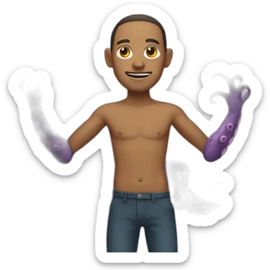 human with octopus arms sticker