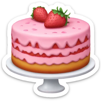 Pink strawberry cake sticker