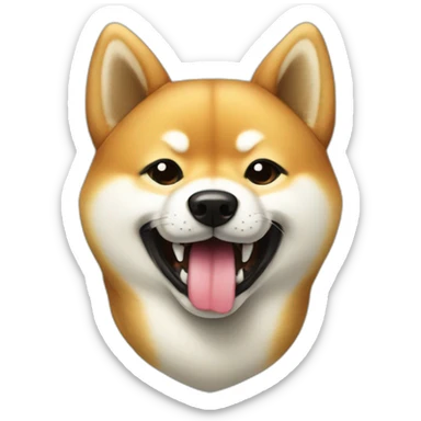 Shiba avec une épée dans la bouche sticker