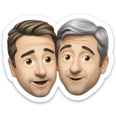 macron kiss melenchon sticker