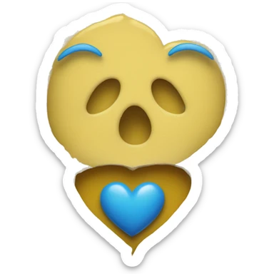 yellow-blue heart on the cover of the book sticker