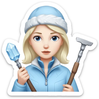 female ice sculptor sticker