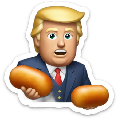 donald trump holding a saussage sticker
