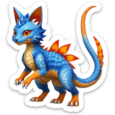 Gabite-Veemon-Digimon-Peppercat-Pokémon-Flamedramon-fusion-animal-hybrid-creature, Full body  sticker
