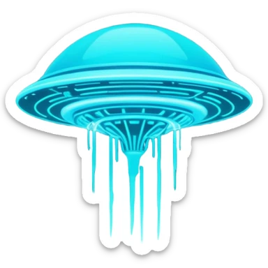 extraterrestrial futuristic otherworldly cyan bioluminescent neon-glowing aesthetic scenery sticker