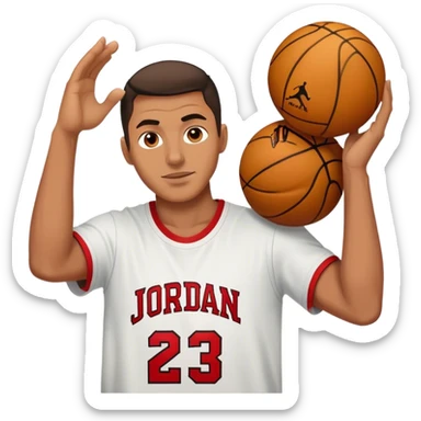 a guy wearing a jordan shirt sticker