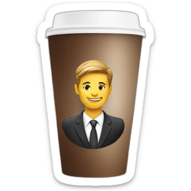 business portrait on a coffee to go cup sticker