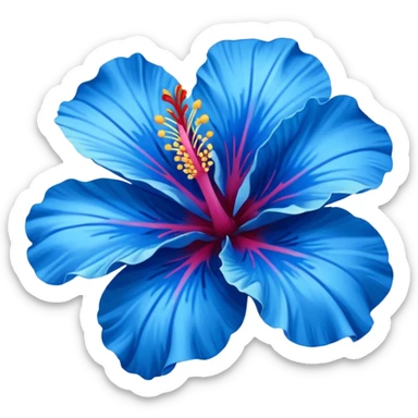blue flower hibicuss sticker