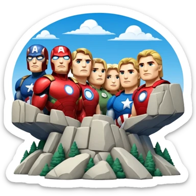 Mount Rushmore but with the avengers sticker